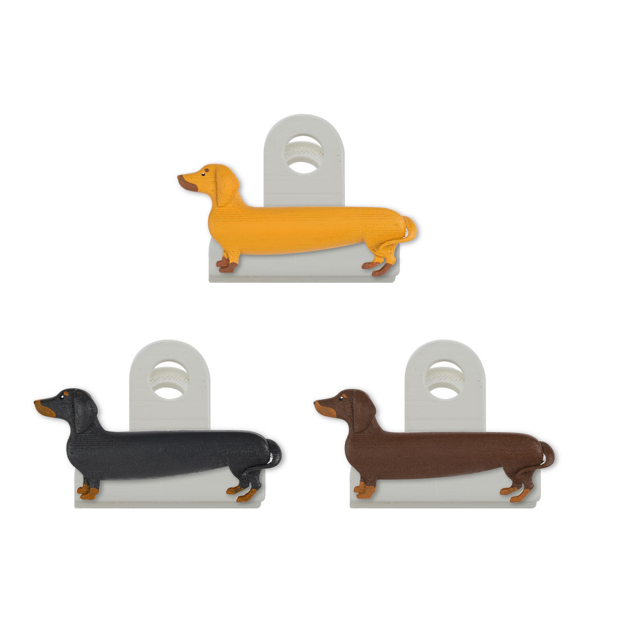 SVORKY NA SÁČKY - vícebarevná, Basics, kov/plast (3,3/26,5/10cm) - Kikkerland