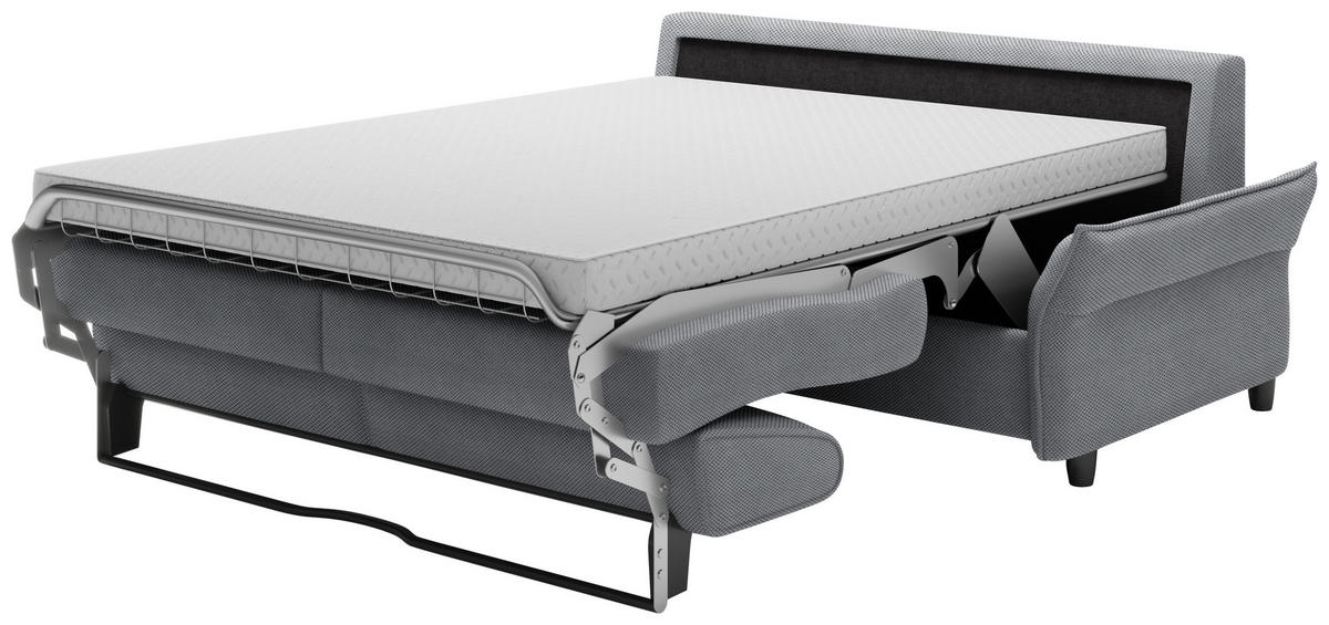 SCHLAFSOFA in Textil Grau  - Schwarz/Grau, Konventionell, Kunststoff/Textil (198/82/106cm) - Ti'me