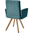 ARMLEHNSTUHL  in Chenille  - Eichefarben/Hellblau, Design, Holz/Textil (56/92/60cm) - Dieter Knoll