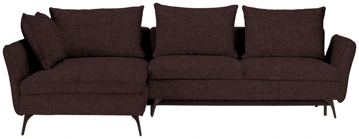 ECKSOFA  in Webstoff Braun  182/282 cm  - Schwarz/Braun, MODERN, Textil/Metall (182/282cm) - Carryhome