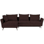 ECKSOFA  in Webstoff Braun  182/282 cm  - Schwarz/Braun, MODERN, Textil/Metall (182/282cm) - Carryhome