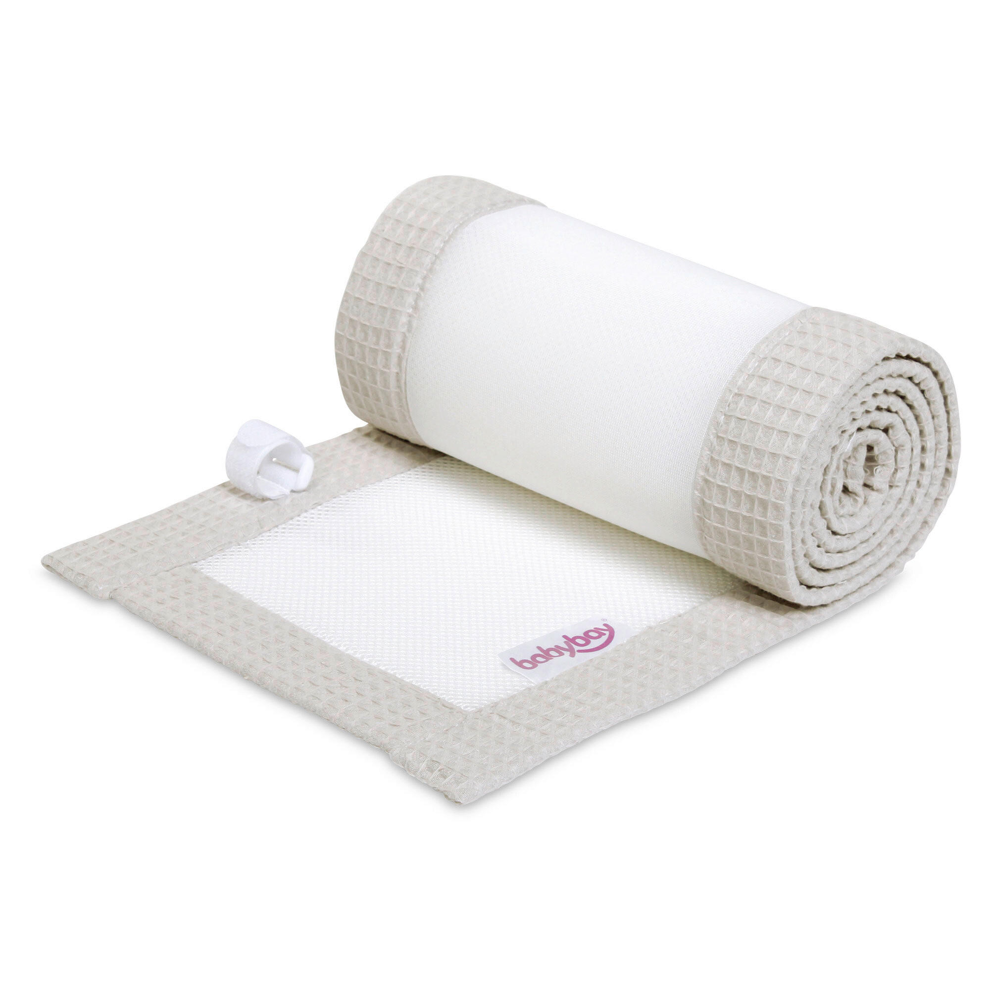 NESTCHEN babybay Nestchen 3D Mesh  - Grauweiß, Basics, Naturmaterialien (168/24/2cm) - Tobi