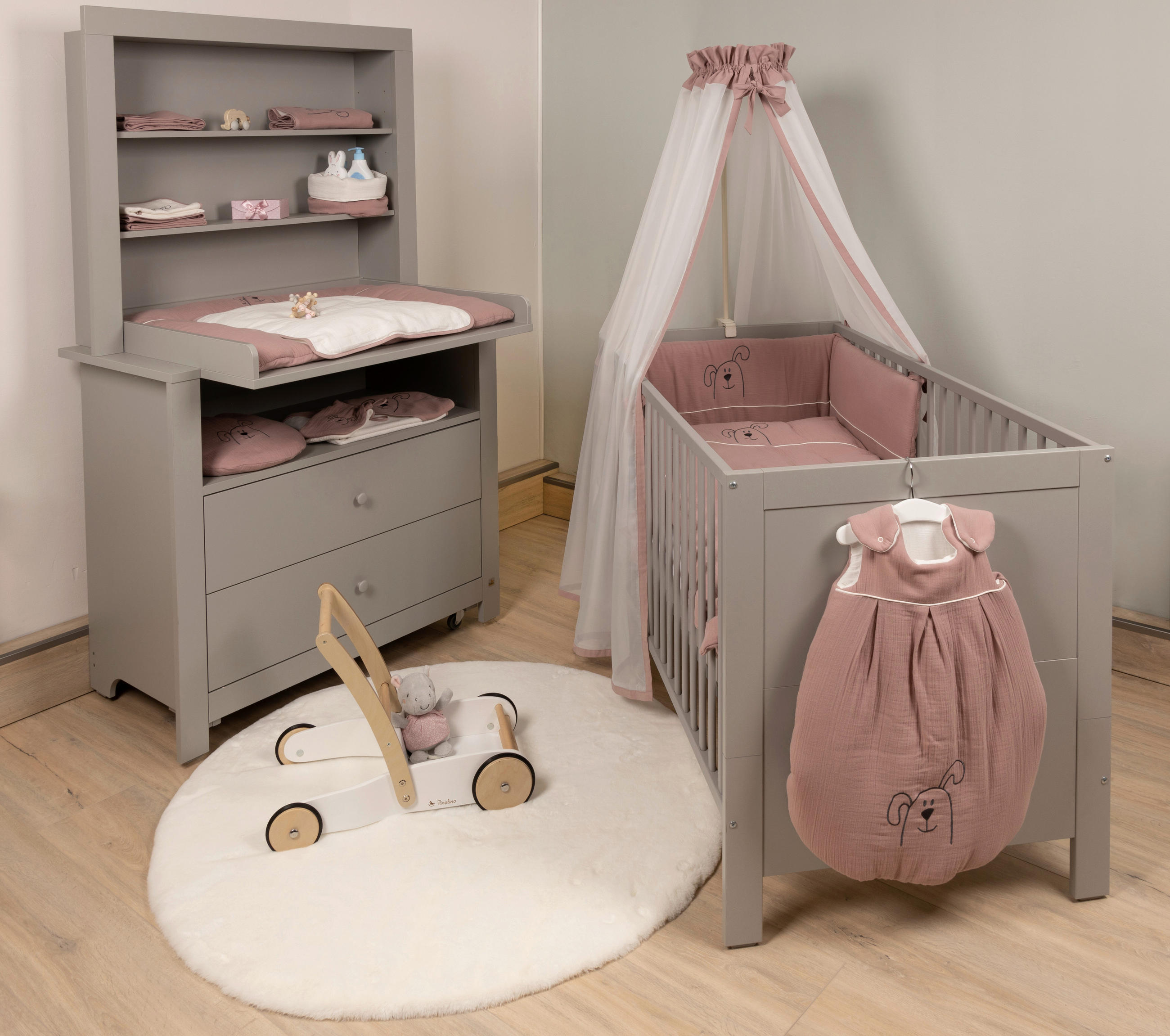 STILLKISSEN Musselin Hund Altrosa  40/190 cm  - Altrosa, Basics, Textil (40/190cm) - Bebe's Collection