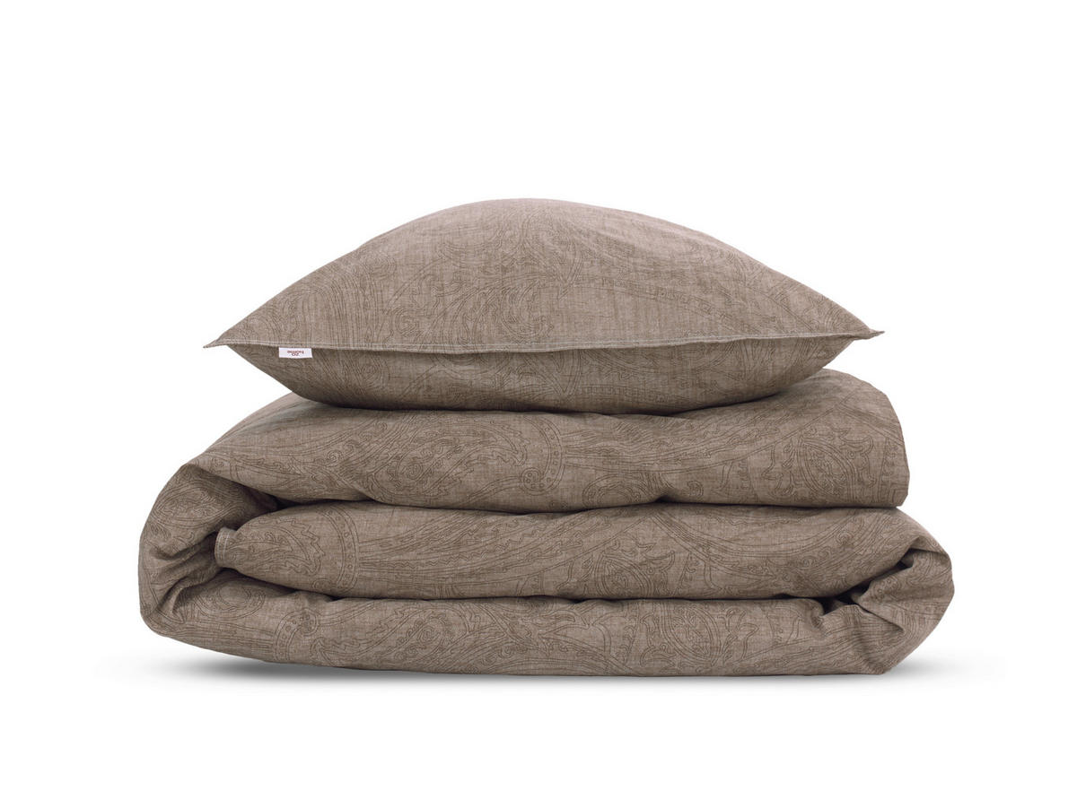 BETTWÄSCHE 2-teilig Paisley-di-Lino Renforcé 135/200 cm  - Taupe, Basics, Textil (135/200cm)