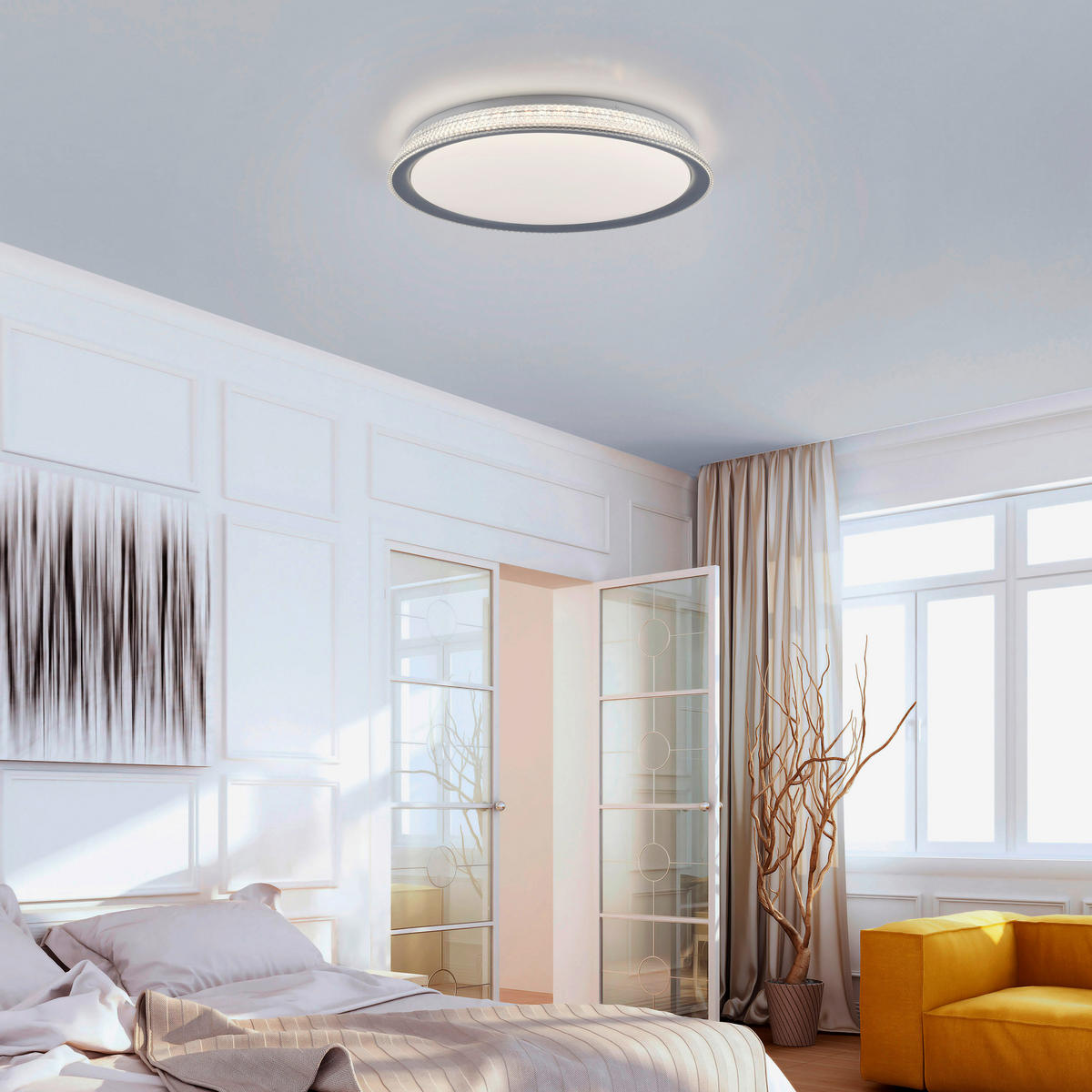 STROPNA LED-SVETILKA   36 W//3000 K/230 V/ - srebrne barve, Basics, kovina/umetna masa (51/51/8,9cm)