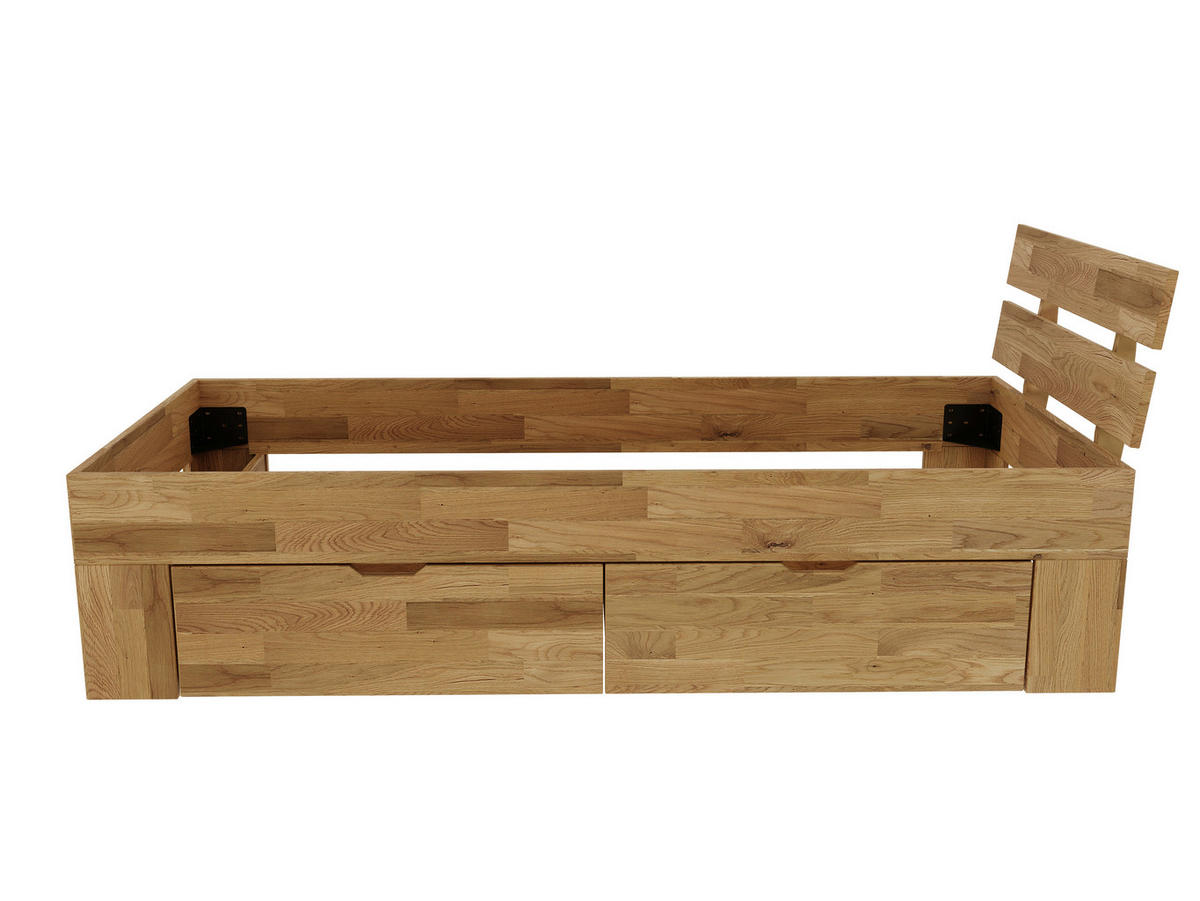 STAURAUMBETT 90/200 cm  in Wildeiche  - Wildeiche, Natur, Holz (90/200cm) - Livetastic