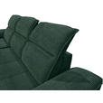 ECKSOFA Dunkelgrün Cord  - Dunkelgrün/Schwarz, KONVENTIONELL, Textil/Metall (196/290cm) - Carryhome