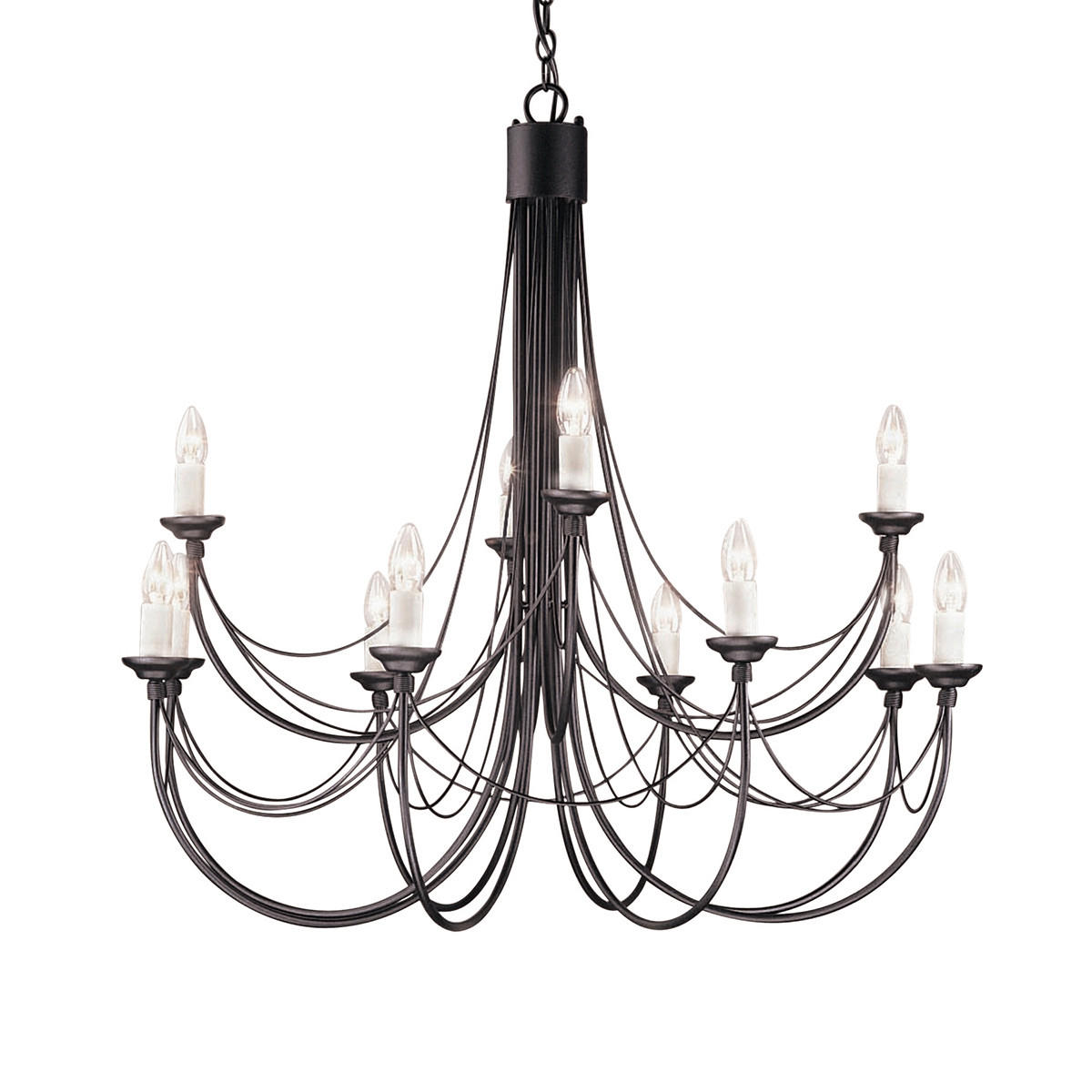 KRONLEUCHTER Elstead Black 98/86.5 cm   - Schwarz, ROMANTIK / LANDHAUS, Metall (98/86.5cm) - Elstead Lighting
