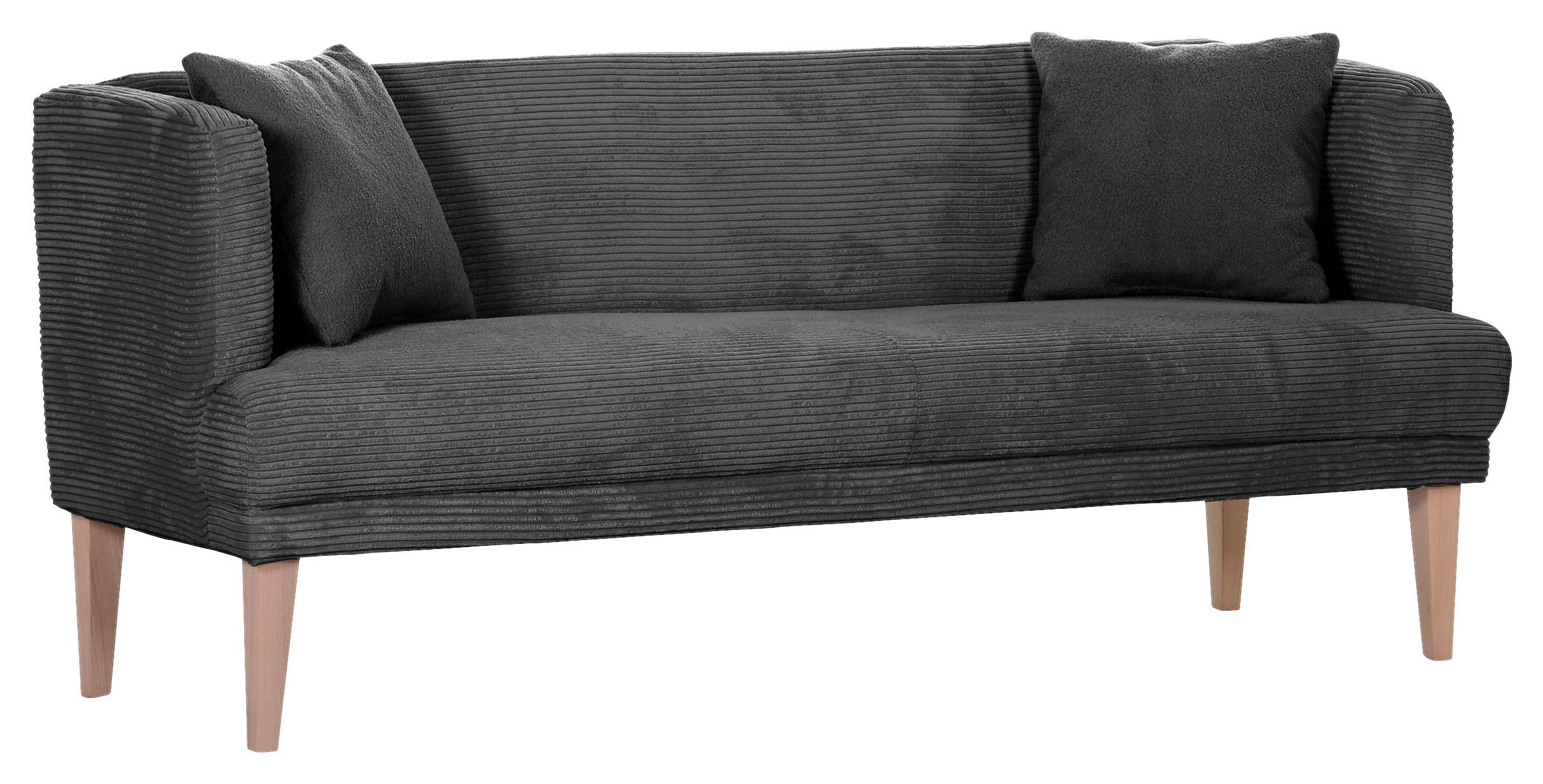 SITZBANK 190/83/70 cm Cord Anthrazit, Grau, Eichefarben Holz  - Eichefarben/Anthrazit, Design, Holz/Textil (190/83/70cm) - Landscape