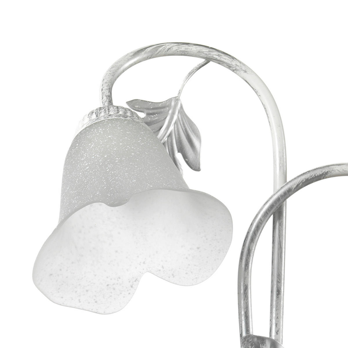 WANDLEUCHTE 40/48 cm   - Silberfarben/Weiß, KONVENTIONELL, Glas/Metall (40/48cm)
