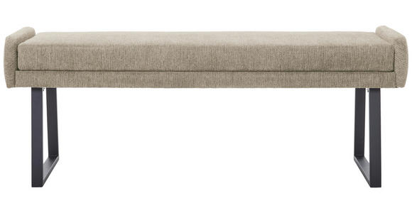 HOCKERBANK 140/51/49 cm Webstoff Schwarz, Beige - Beige/Schwarz, Design, Textil/Metall (140/51/49cm) - Novel