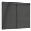SCHWEBETÜRENSCHRANK 250/216/65 cm 2-türig Grau, Weiß  - Chromfarben/Weiß, MODERN, Holzwerkstoff (250/216/65cm) - MID.YOU