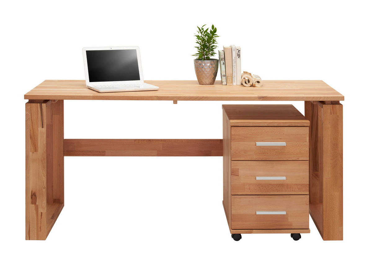 SCHREIBTISCH 160/70/75 cm  in Buchefarben  - Buchefarben, KONVENTIONELL, Holz (160/70/75cm) - Linea Natura