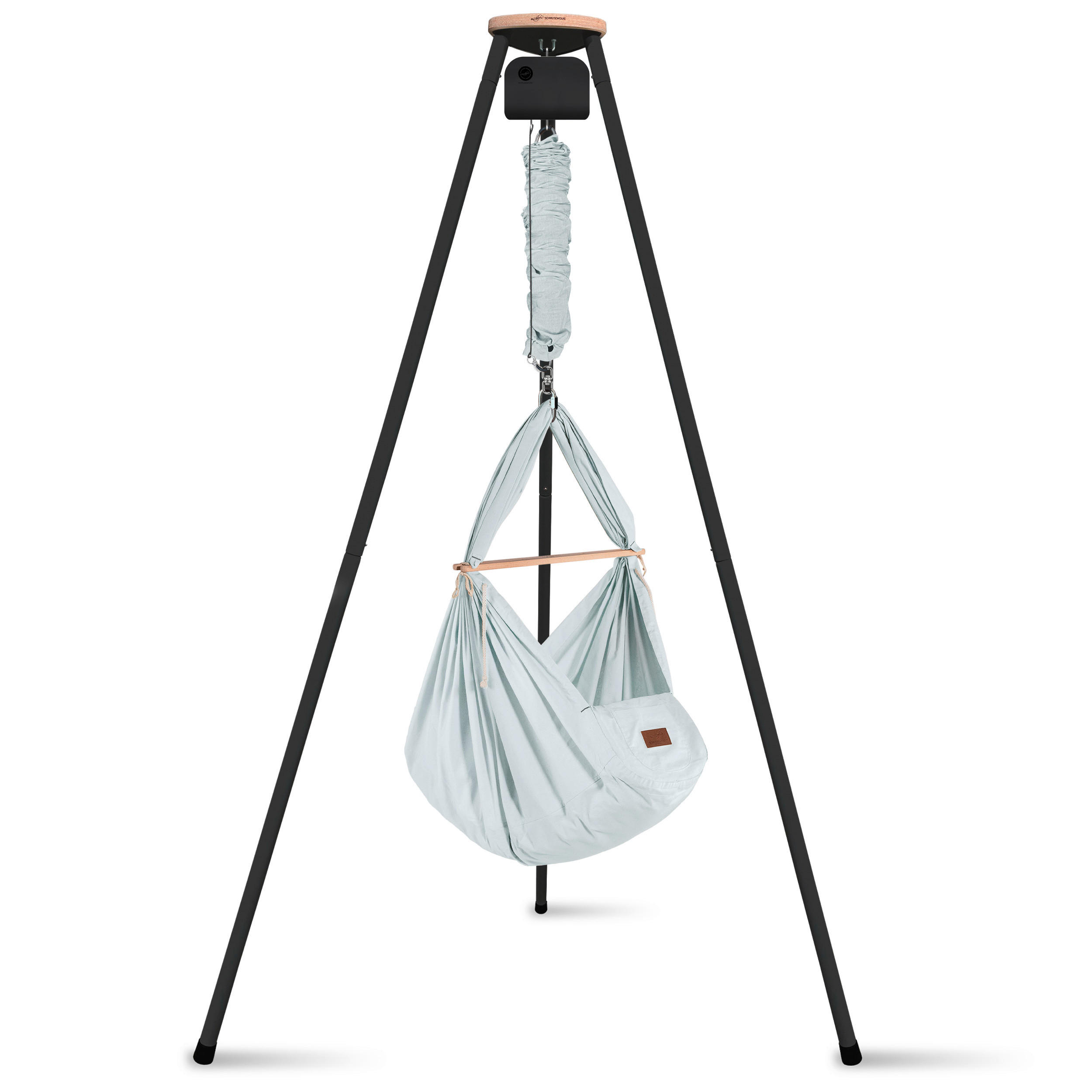 FEDERWIEGE  Hellgrau, Anthrazit  - Anthrazit/Hellgrau, Basics, Kunststoff/Textil (135/194/135cm) - SCHMUSEWOLKE