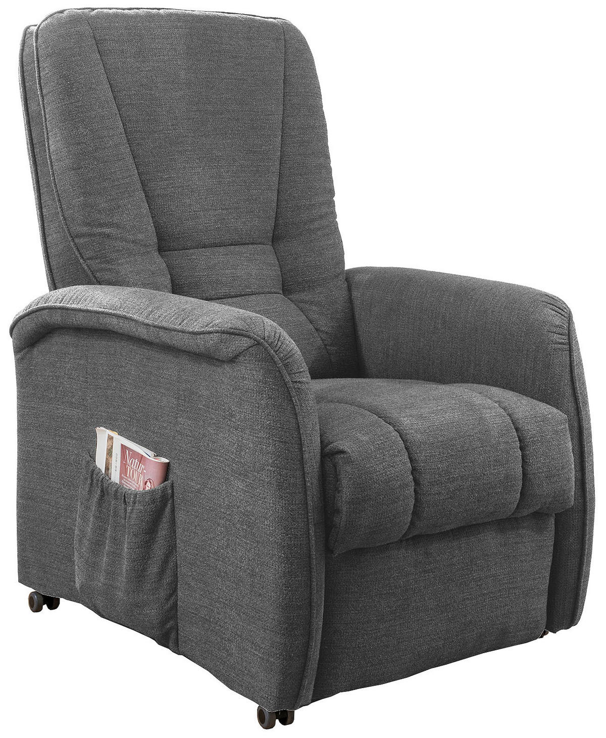 FERNSEHSESSEL in Struktur Dunkelgrau  - Dunkelgrau/Schwarz, Design, Kunststoff/Textil (77/107/88cm) - Livetastic