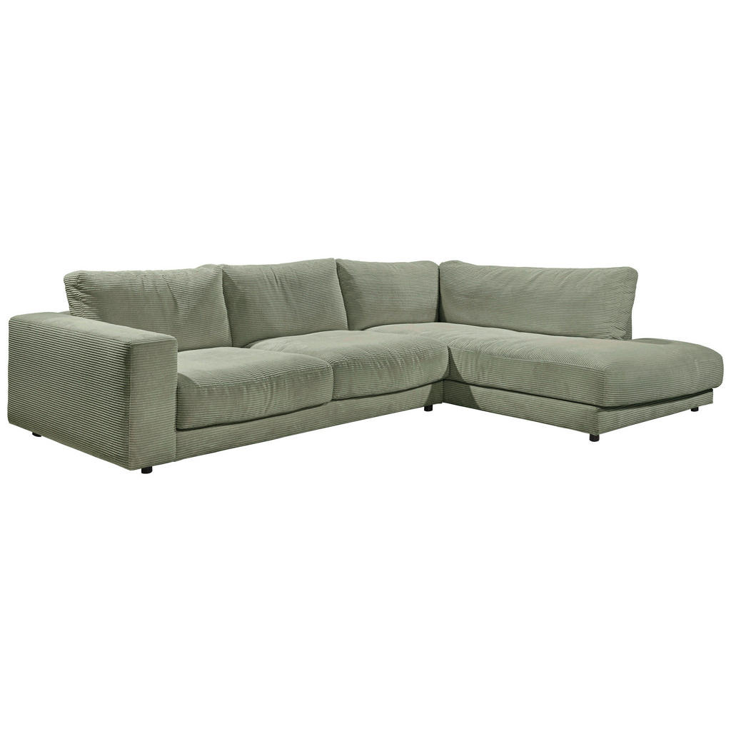 Thumbnail - Hom`in Ecksofa, Dunkelgrün, Textil, 4-Sitzer, Füllung: Schaumstoff, Federn, Ottomane rechts, L-Form, 325x224 cm, Blauer ...
