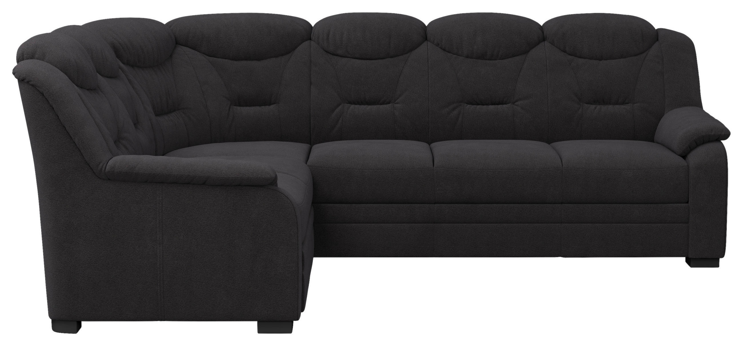 ECKSOFA Schwarz Chenille Rücken echt  - Schwarz, Basics, Kunststoff/Textil (211/263cm) - MID.YOU