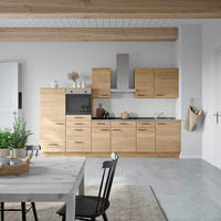 KÜCHENBLOCK Structura 330 cm  in Eichefarben, Schieferfarben  - Schieferfarben/Eichefarben, MODERN, Holzwerkstoff/Metall (330cm) - Nobilia