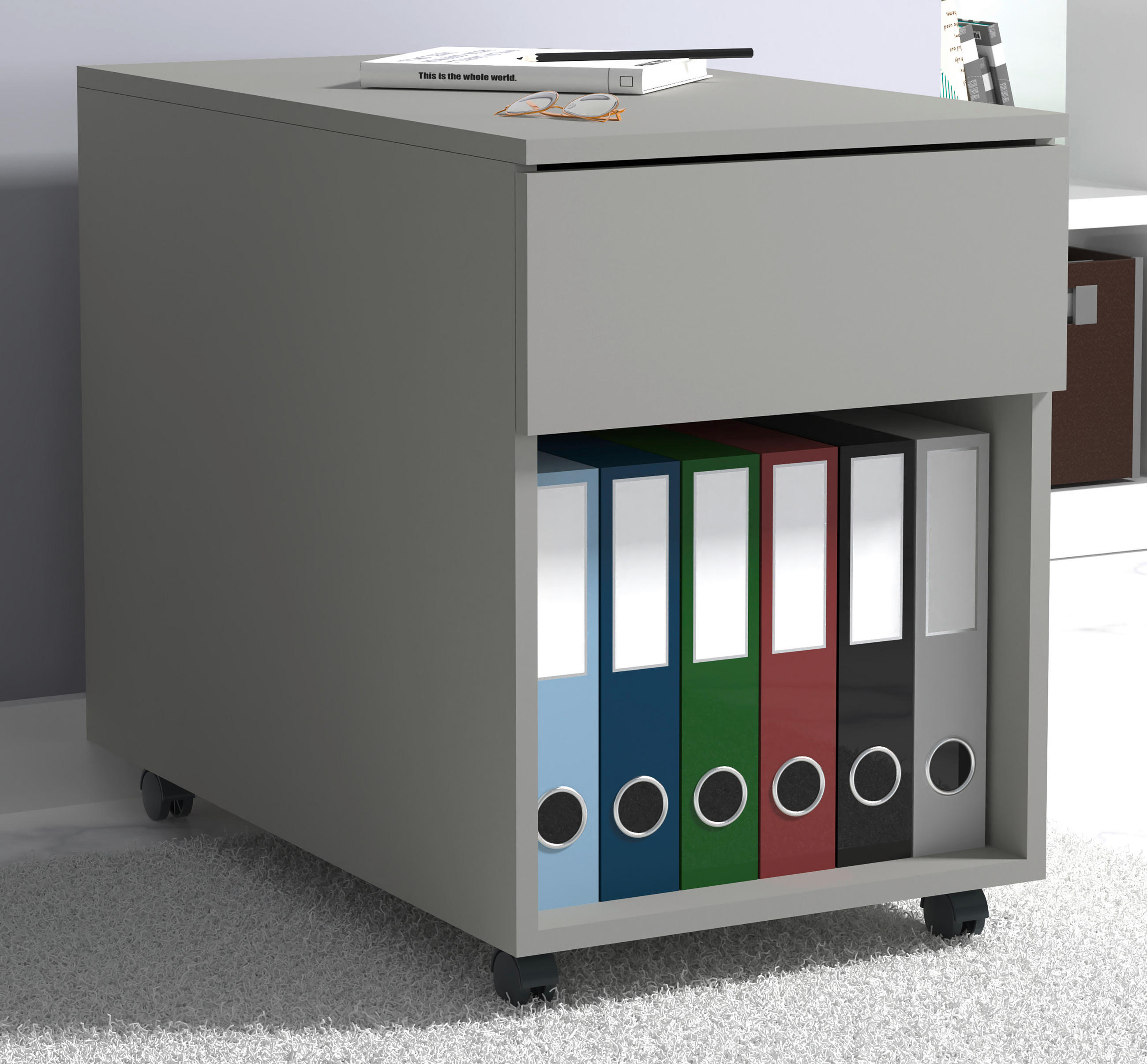 ROLLCONTAINER Grau  - Grau, Design, Holzwerkstoff/Kunststoff (39/55/70cm) - MID.YOU