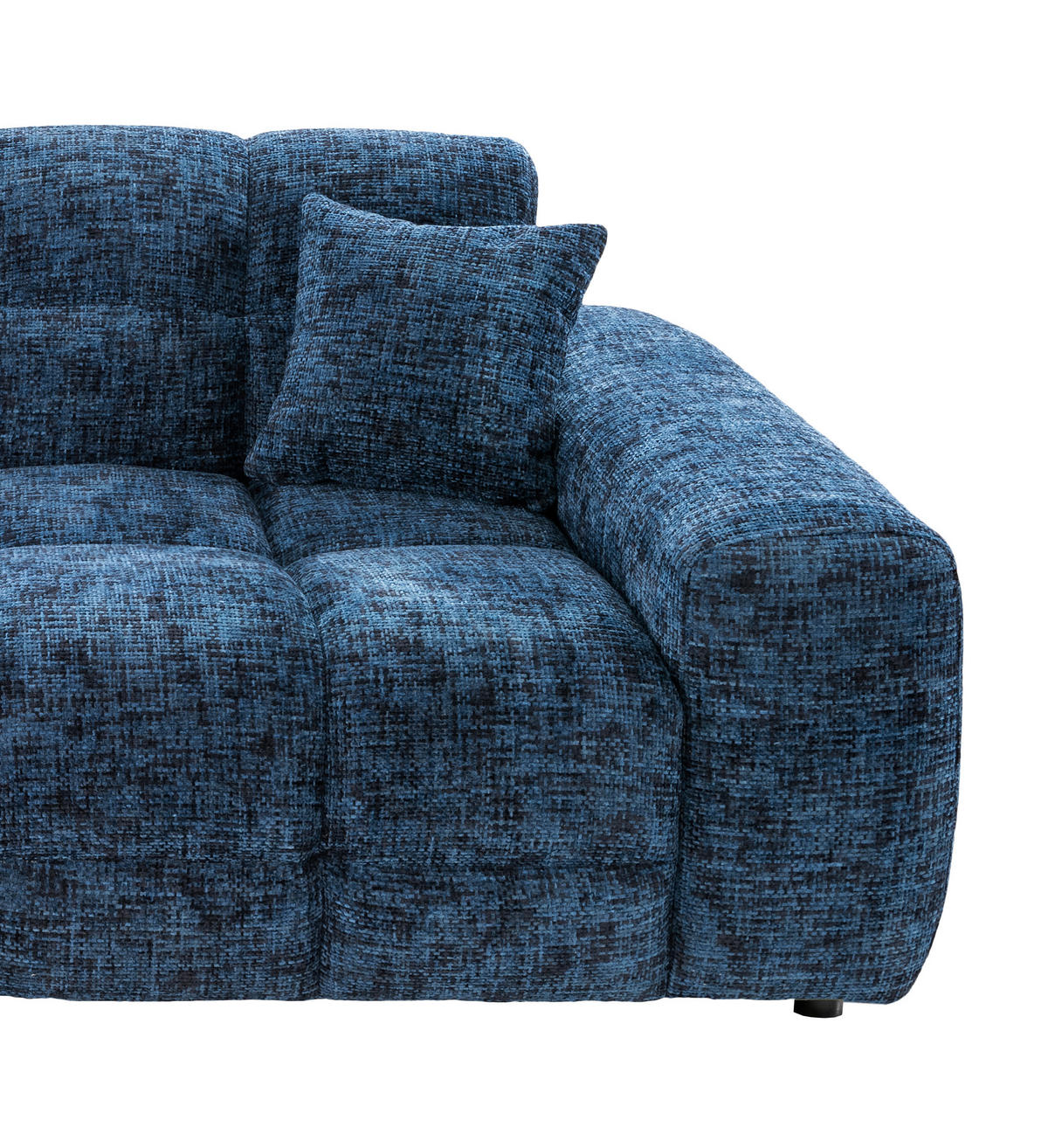 VIERSITZER-SOFA in Struktur Blau  - Blau/Schwarz, MODERN, Kunststoff/Textil (300/87/120cm) - Livetastic