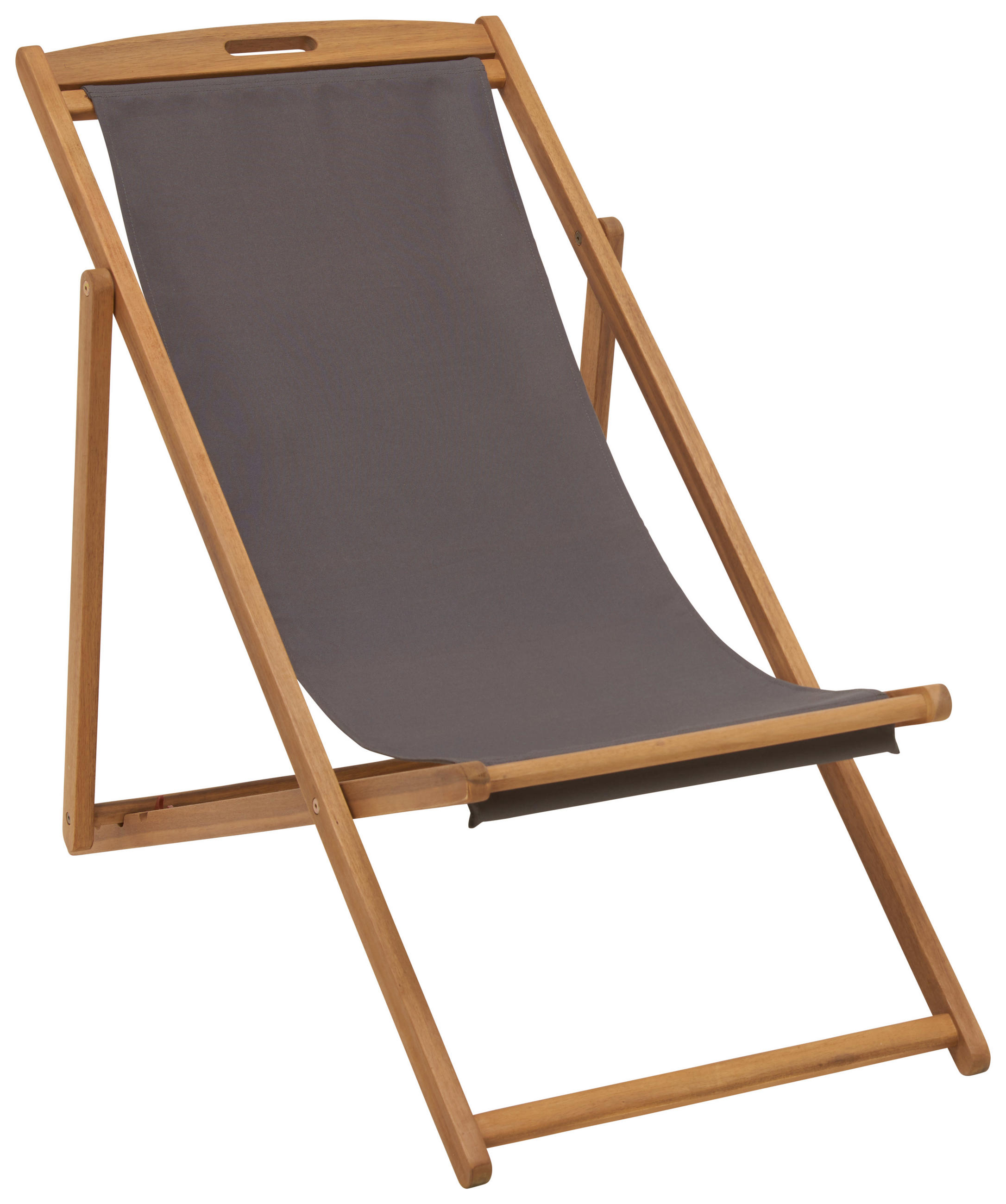 STOL ZA PLAŽO barve akacije, temno siva  - temno siva/barve akacije, Romantika, tekstil/les (57/89,5/101,5cm) - Ambia Garden