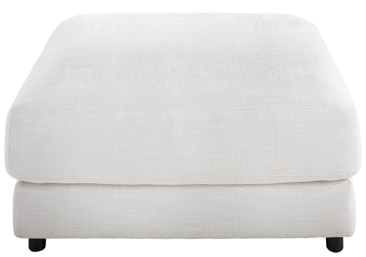 HOCKER in Textil Naturfarben, Weiss  - Weiss/Schwarz, Design, Kunststoff/Textil (100/44/100cm) - Pure Home Lifestyle