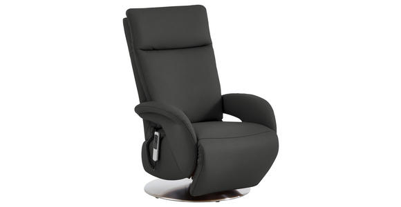 RELAXSESSEL in Leder Anthrazit  - Edelstahlfarben/Anthrazit, Design, Leder/Metall (70/108/80cm) - Cantus