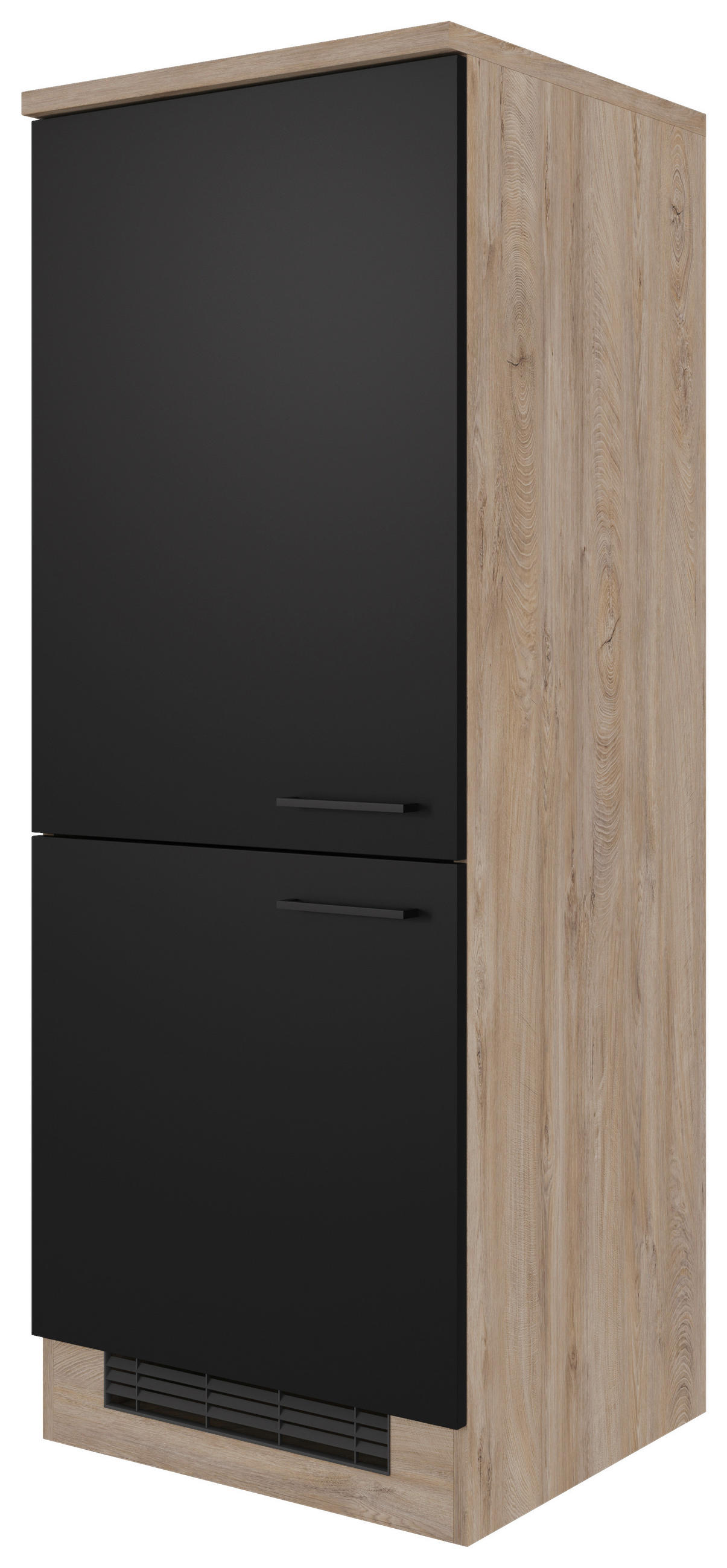 FlexWell Geräteumbauschrank Schwarz, Eiche 60x160.6x60 cm
