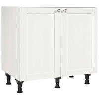SPÜLENUNTERSCHRANK 90/87/56 cm  in Weiß  - Edelstahlfarben/Weiß, MODERN, Holzwerkstoff/Metall (90/87/56cm) - Nobilia