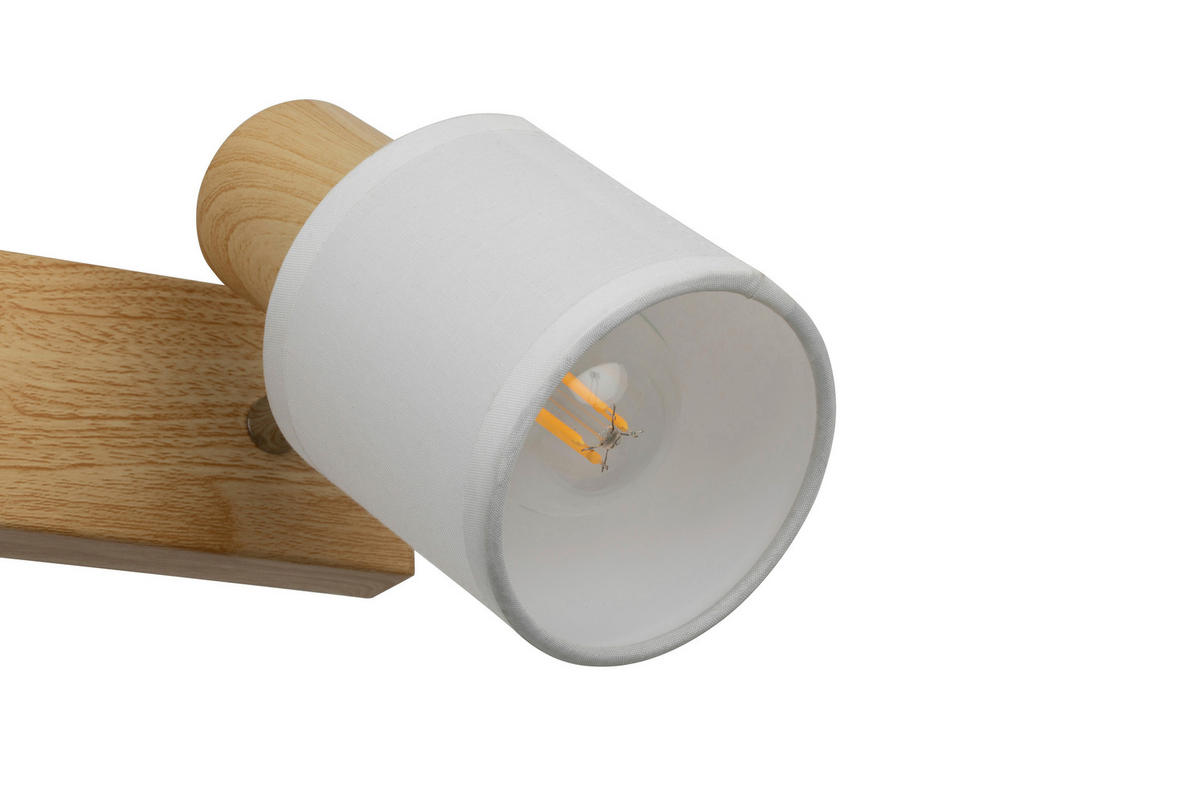 DECKENLEUCHTE 61/11,5/12,5 cm   - Weiß, Trend, Textil/Metall (61/11,5/12,5cm) - Novel