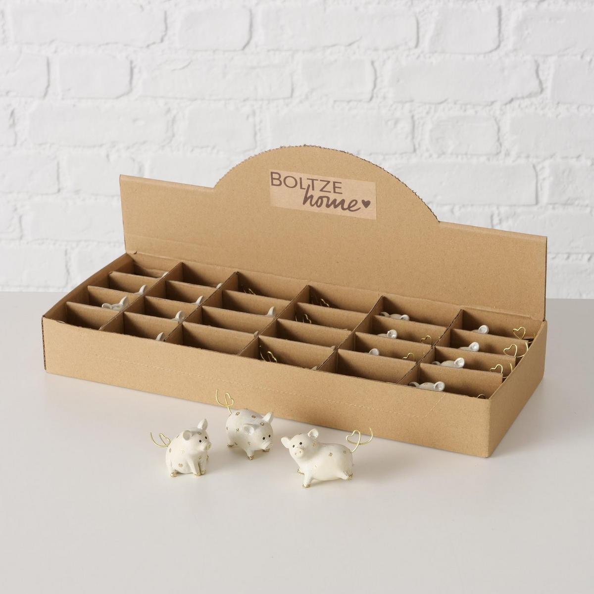 DEKORAČNÉ PRASIATKO - zlatá/krémová, Basics, plast (4cm)