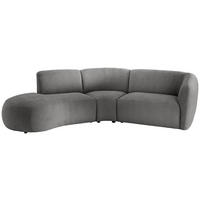 ECKSOFA in Mikrofaser Graubraun  - Graubraun/Schwarz, Modern, Kunststoff/Textil (182/276cm) - Livetastic