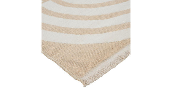 FLACHWEBETEPPICH 80/250 cm Waves Beige, Weiß - Beige/Weiß, LIFESTYLE, Textil (80/250cm) - Novel
