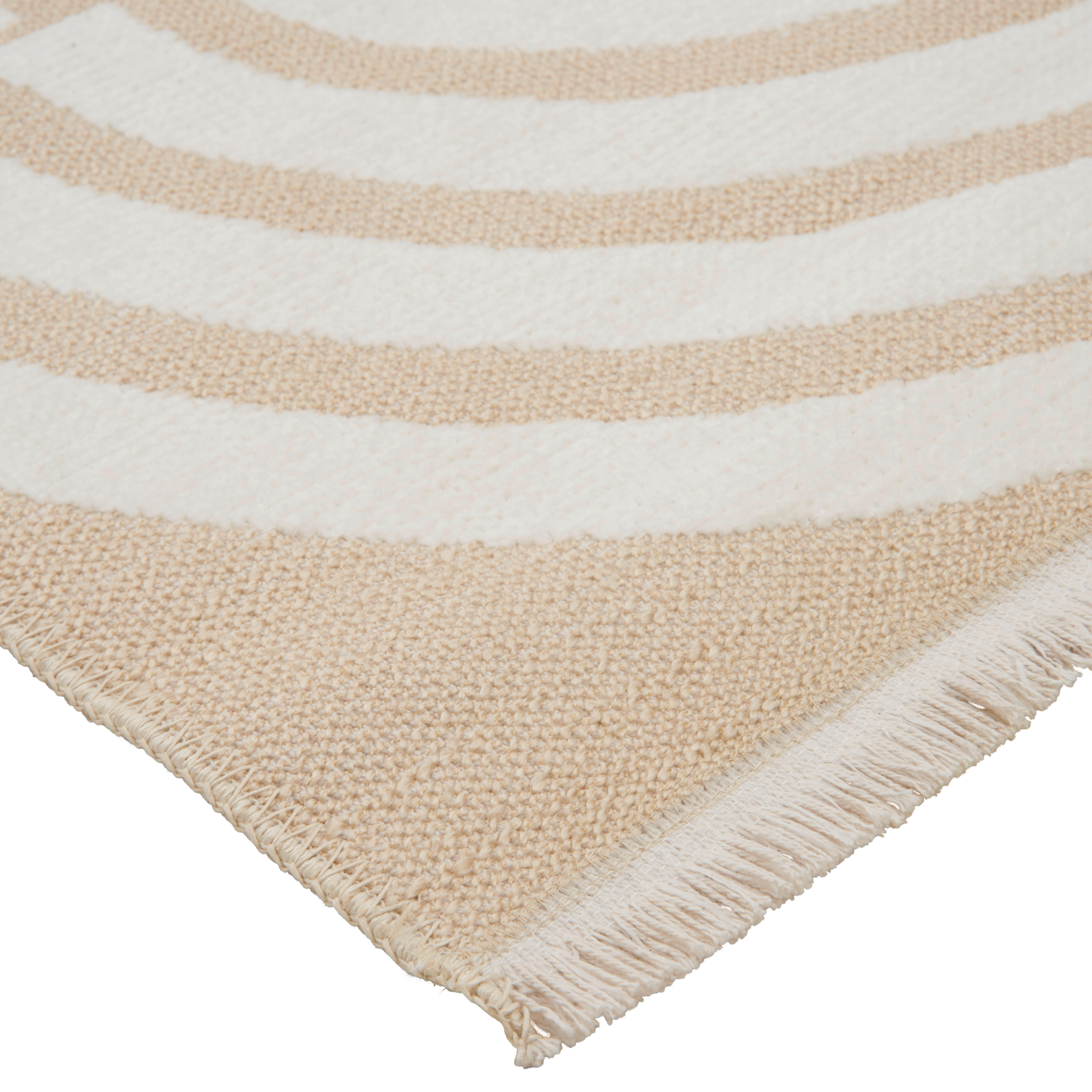 FLACHWEBETEPPICH 80/150 cm Waves Weiß, Beige  - Beige/Weiß, LIFESTYLE, Textil (80/150cm) - Novel