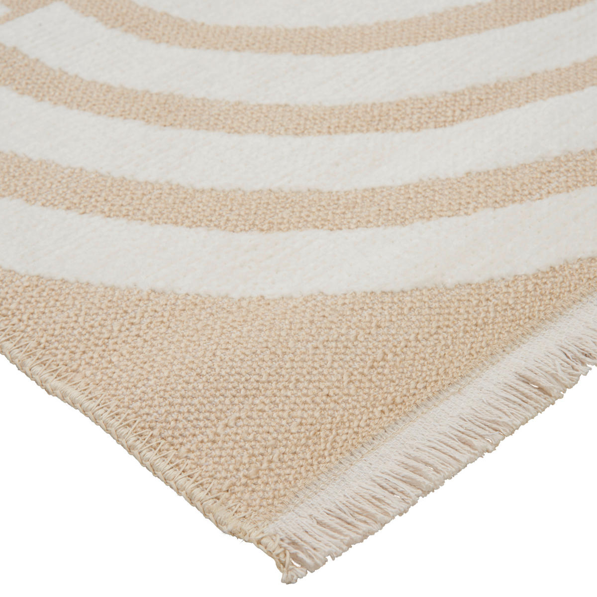 FLACHWEBETEPPICH 120/170 cm Waves Weiß, Beige  - Beige/Weiß, LIFESTYLE, Textil (120/170cm) - Novel