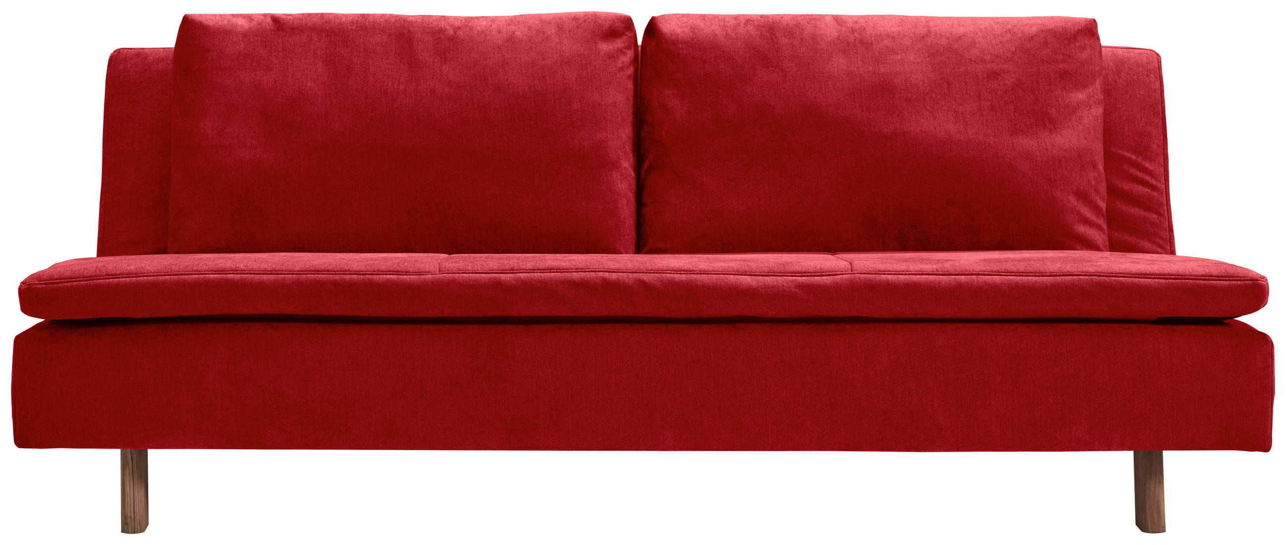 SCHLAFSOFA Flachgewebe Rot  - Eichefarben/Rot, KONVENTIONELL, Holz/Textil (205/85/98cm) - Carryhome