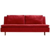 SCHLAFSOFA Flachgewebe Rot  - Eichefarben/Rot, KONVENTIONELL, Holz/Textil (205/85/98cm) - Carryhome