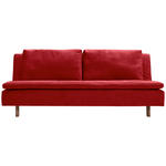 SCHLAFSOFA Flachgewebe Rot  - Eichefarben/Rot, KONVENTIONELL, Holz/Textil (205/85/98cm) - Carryhome