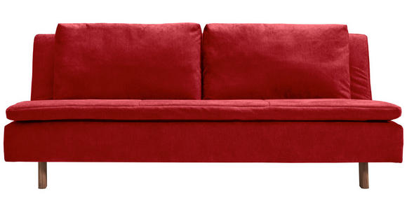 SCHLAFSOFA Flachgewebe Rot  - Eichefarben/Rot, KONVENTIONELL, Holz/Textil (205/85/98cm) - Carryhome