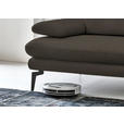 2,5-SITZER  in Echtleder Graubraun   - Graubraun/Schwarz, Design, Leder/Metall (196/86/104cm) - Dieter Knoll