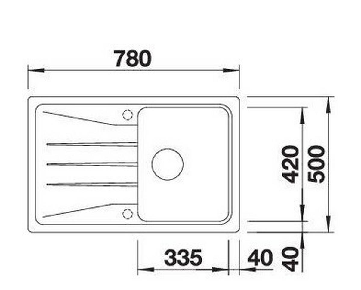 SPÜLE 519663  - Grau, Basics, Stein (78/20,2/50cm) - Blanco