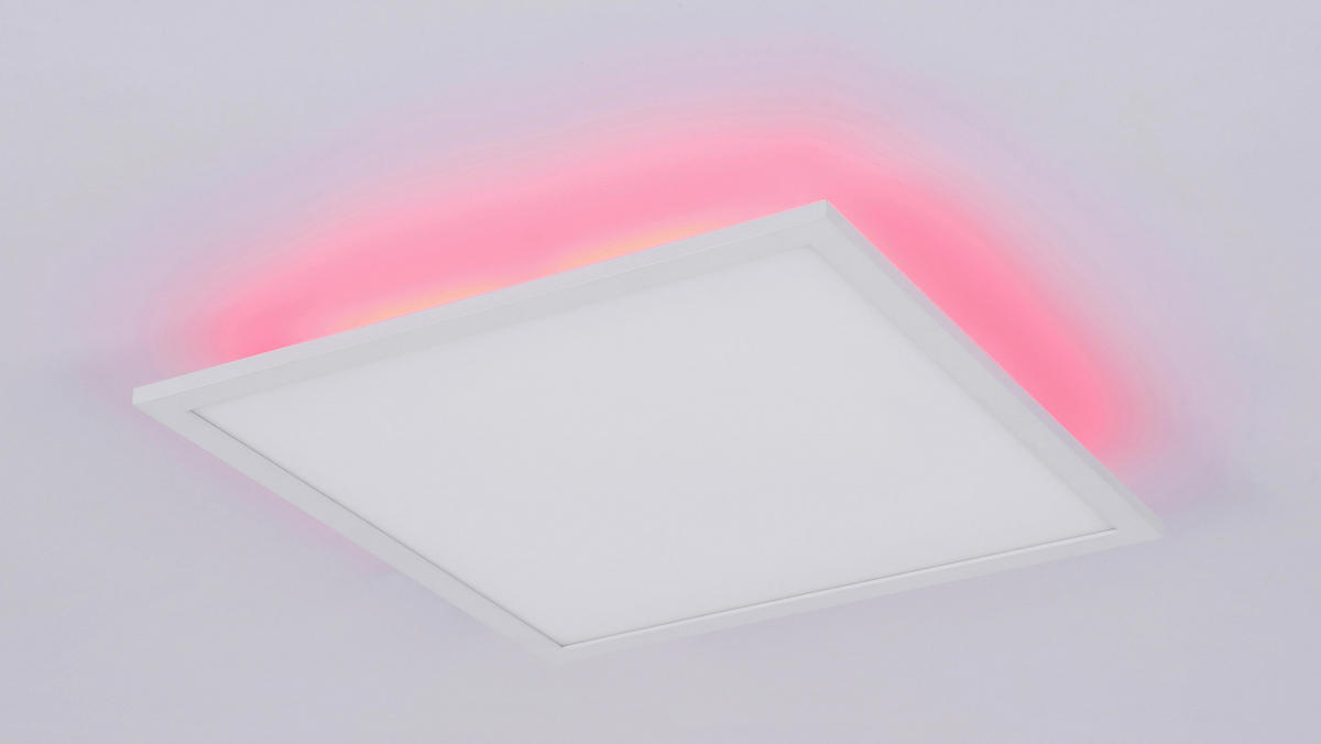LED-DECKENLEUCHTE 45/45/5,5 cm    - Opal/Weiß, Basics, Kunststoff/Metall (45/45/5,5cm) - Novel