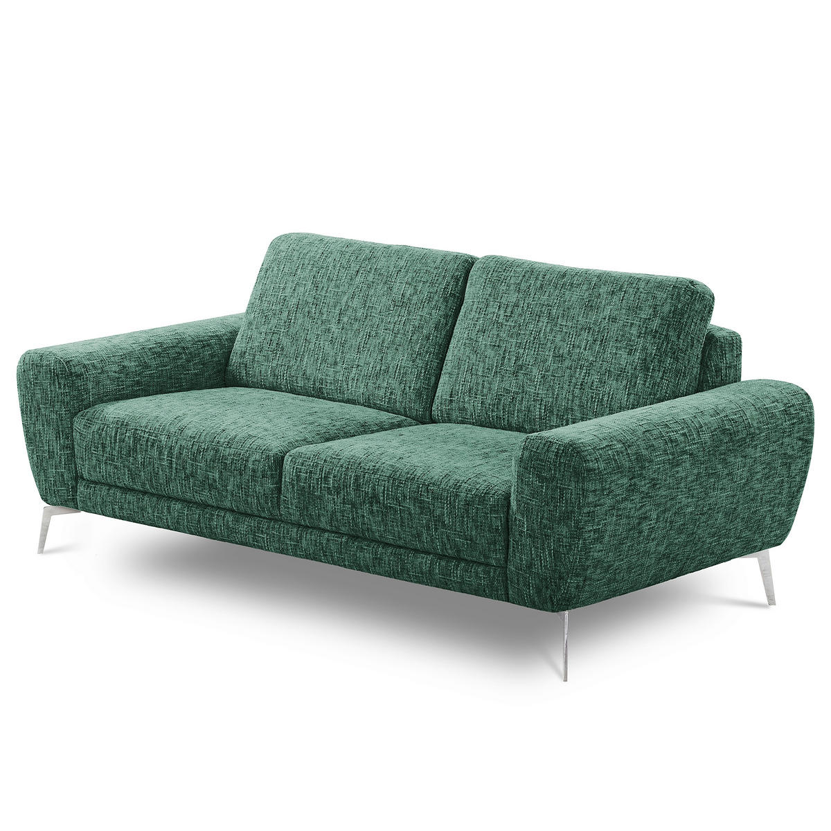 2-SITZER-SOFA Webstoff Grün  - Chromfarben/Grün, Design, Textil/Metall (157/85/92cm) - Livetastic