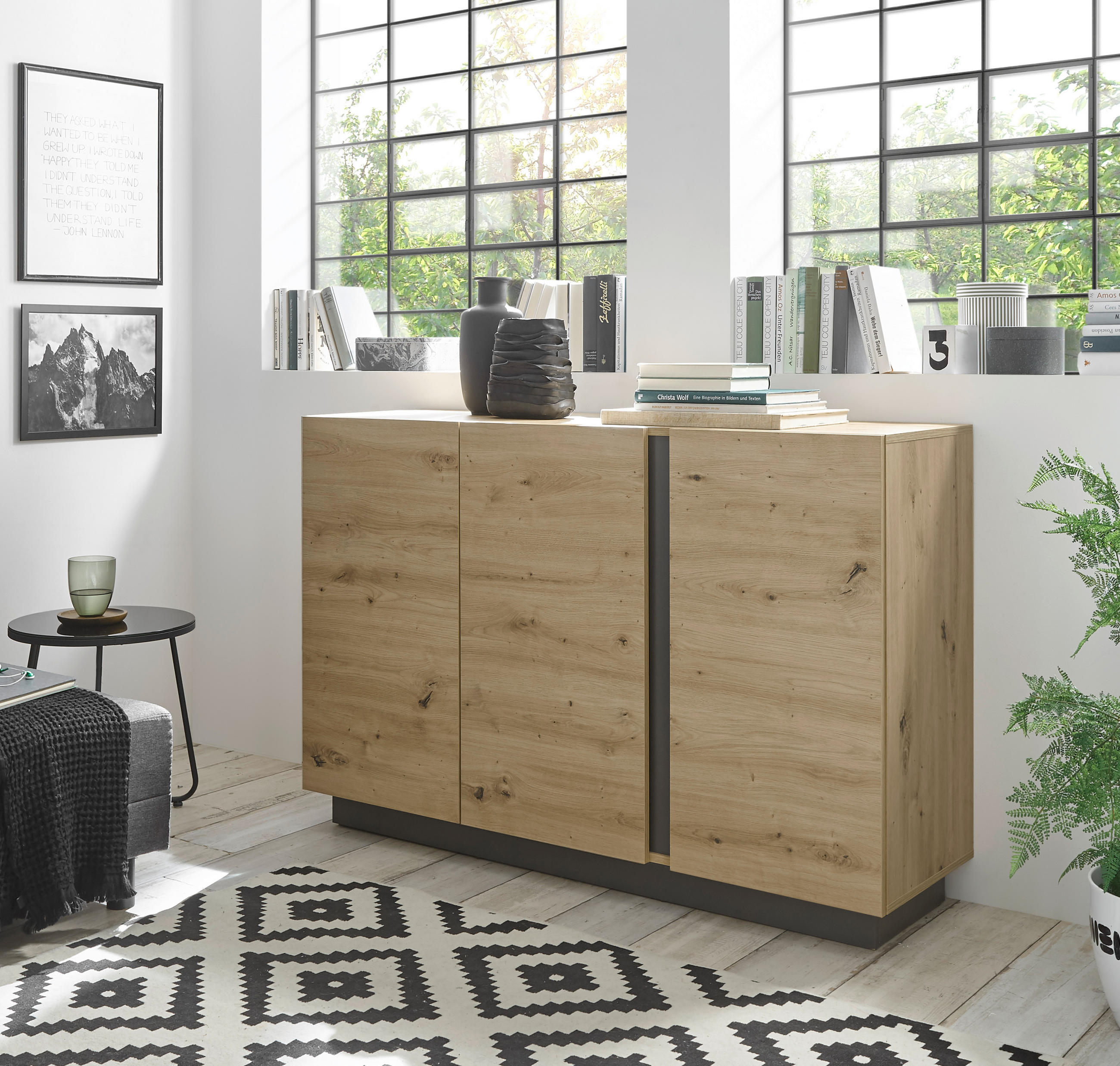 SIDEBOARD in 138/91/40 cm - Eiche Artisan/Grau, Design, Holzwerkstoff (138/91/40cm) - MID.YOU