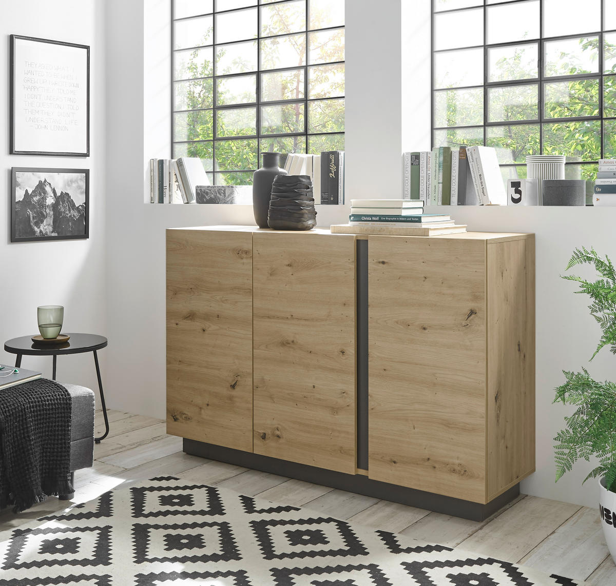SIDEBOARD  in 138/91/40 cm  - Eiche Artisan/Grau, Design, Holzwerkstoff (138/91/40cm) - MID.YOU
