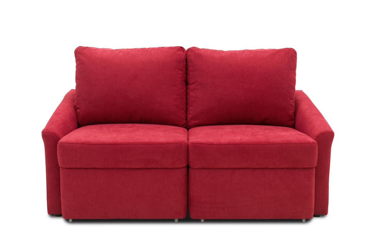 SCHLAFSOFA Mikrofaser Rot  - Beige/Rot, Basics, Kunststoff/Textil (168/86/96cm) - MID.YOU