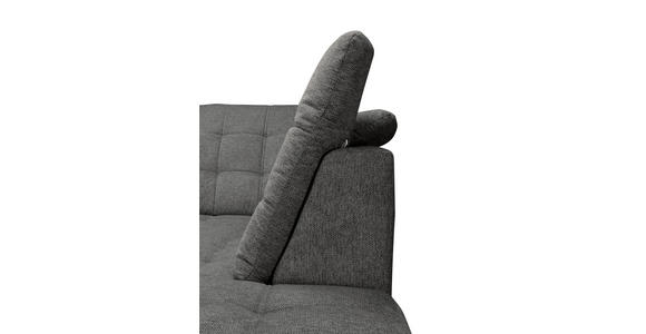 ECKSOFA Graubraun Chenille Bettkasten, Schlaffunktion, Rücken echt, Kopfteilverstellung, Liegefläche im Originalstoff  - Chromfarben/Graubraun, KONVENTIONELL, Kunststoff/Textil (260/205cm) - Carryhome