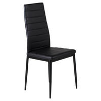 STUHL-SET 2 Stück  in Stahl Lederlook (vegan) Metall, Textil  - Schwarz, Design, Textil/Metall (42/98/48cm) - Livetastic