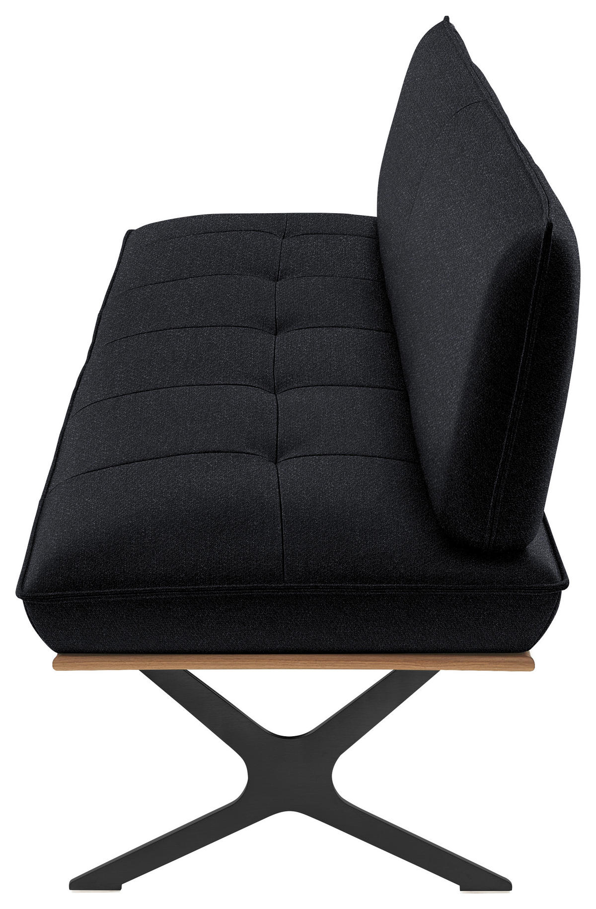 SITZBANK in Holz, Textil Schwarz, Nussbaumfarben, Dunkelblau  - Nussbaumfarben/Schwarz, Design, Holz/Textil (194/88/66cm) - Koinor