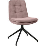 STUHL  in Cord Textil  - Schwarz/Altrosa, Design, Textil/Metall (49/90/68cm) - Johann Jakob